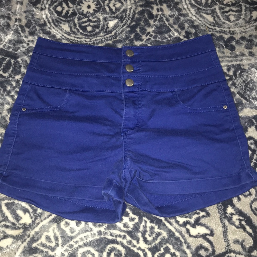 High-rise Blue Shorts